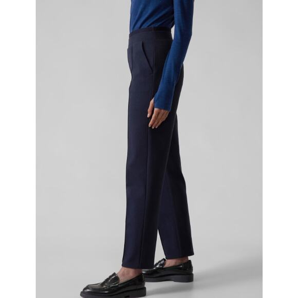 Athleta M navy heather Venice Heathered Pintuck Pant cold weather wool thick - Picture 4 of 8